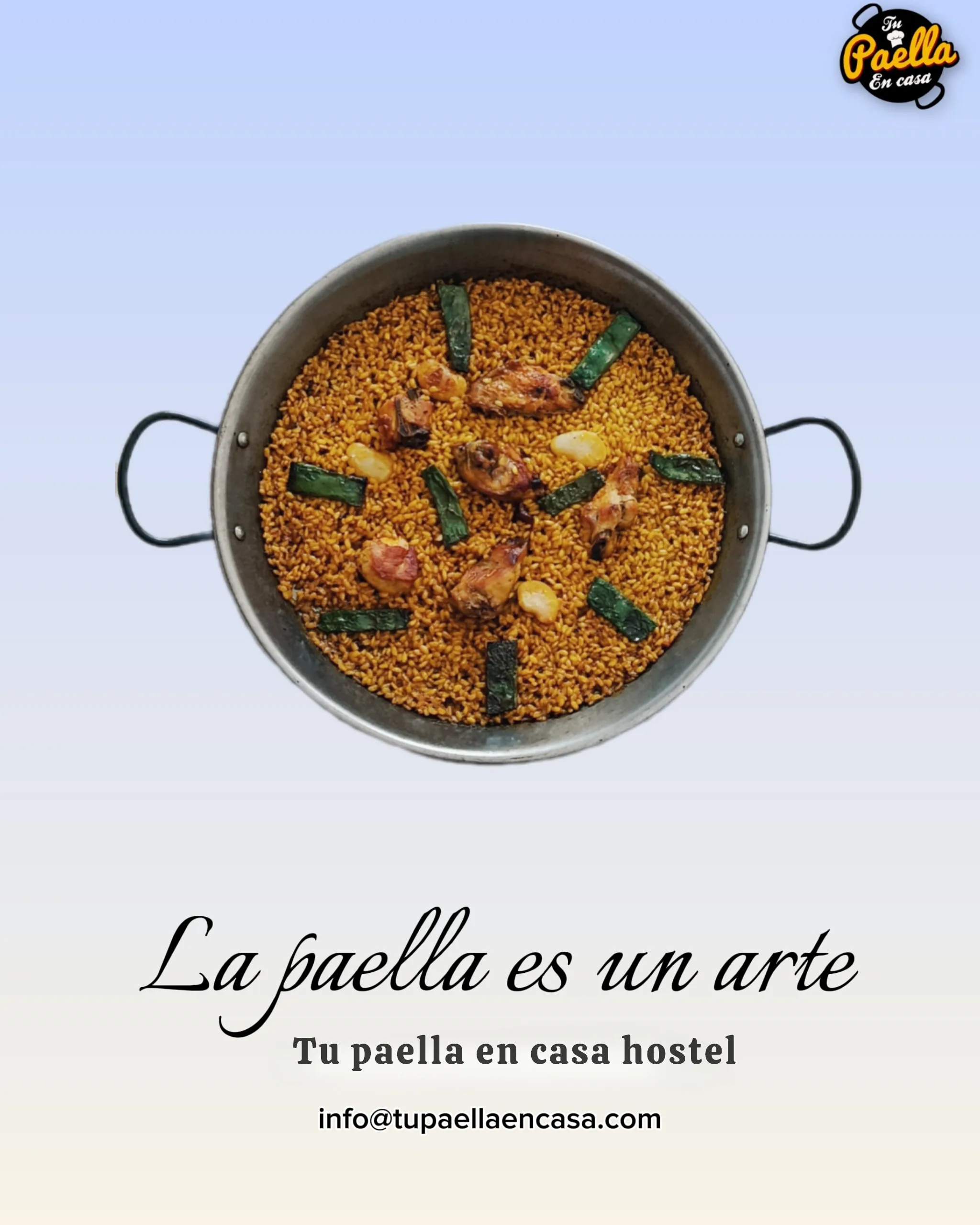 Paella valenciana con pollo y judías verdes